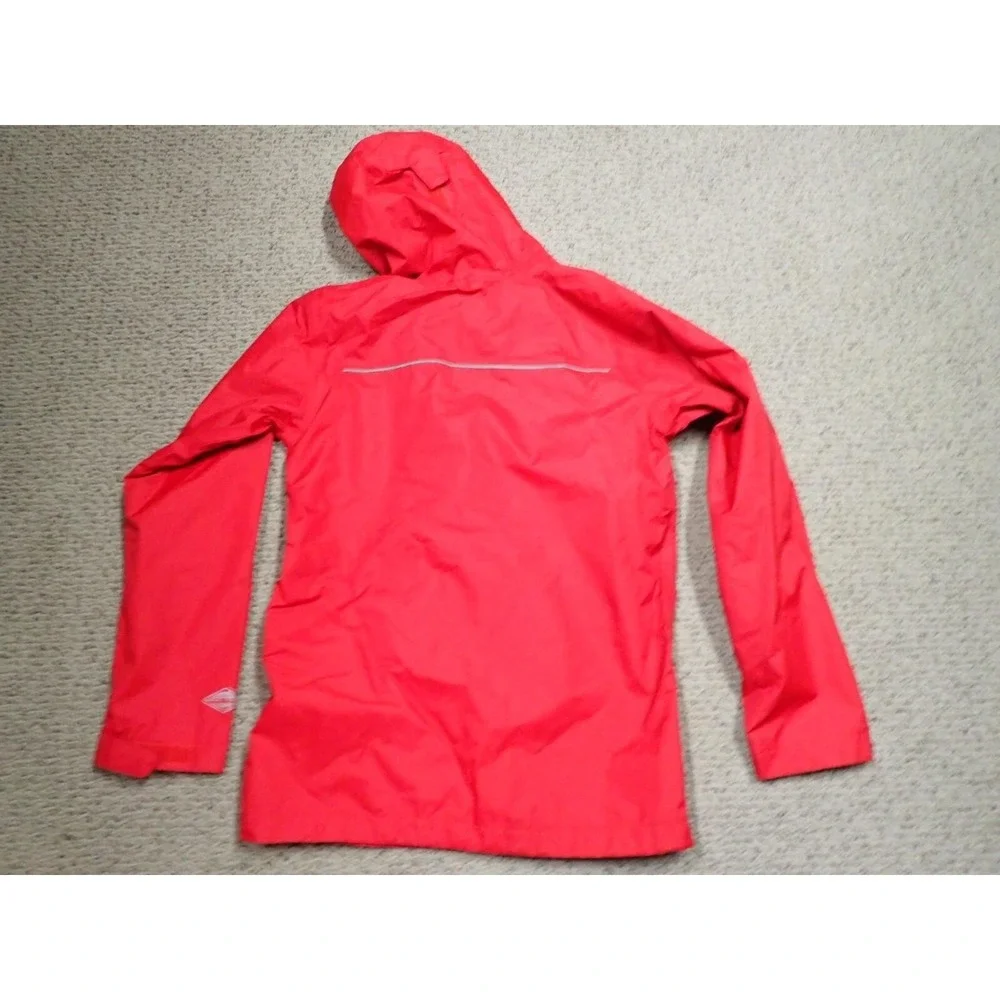 Columbia Rain Jacket Boys Large Red Excellent Packable Omni-Tech Waterproof Hood